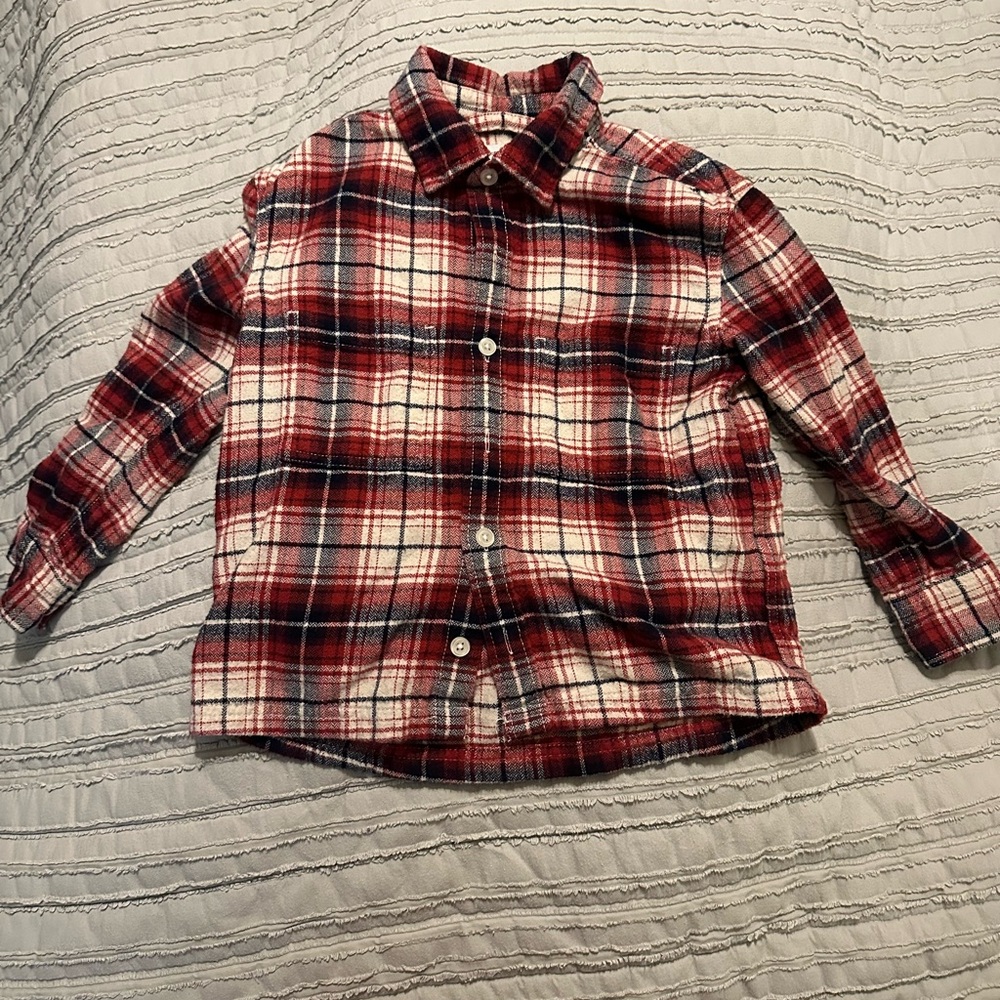 Abercrombie Kids Red and White Button Down Shirt